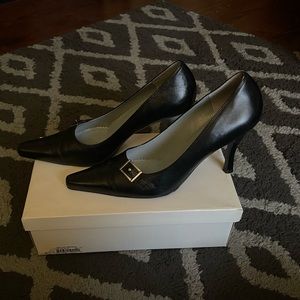 BCBG Paris Black Kepa High Heels size 10 Witchy Goth